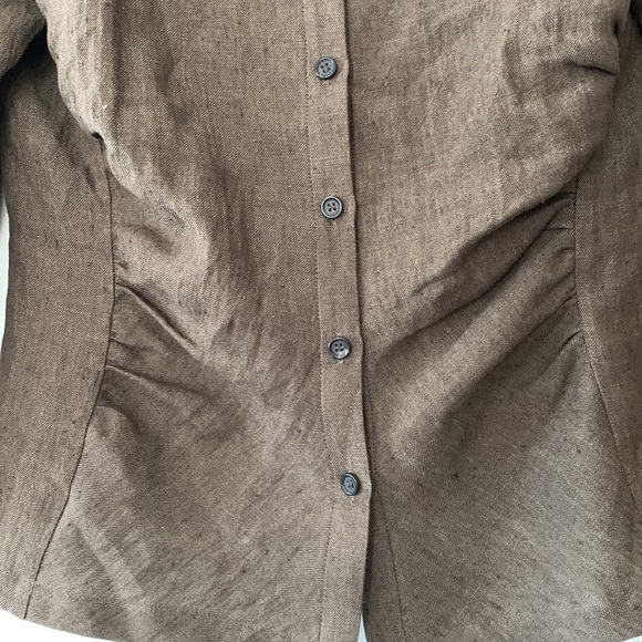 EUC Lida Baday chocolate brown wide leg 100% linen suit. - Picture 4 of 15